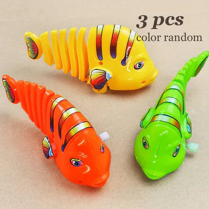 Colourful Movable Fish Toy, Gear Wind Up Fish Toy for Girls & Boys, Crawling Toys for Birthday Gift, Wind-up Fish Toy Swim Pool Bath Toys for Toddler Sea Animal Bath Toy