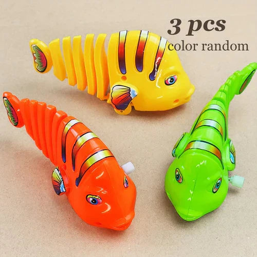Colourful Movable Fish Toy, Gear Wind Up Fish Toy for Girls & Boys, Crawling Toys for Birthday Gift, Wind-up Fish Toy Swim Pool Bath Toys for Toddler Sea Animal Bath Toy