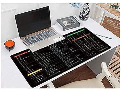 Anti-Slip Keyboard & Mouse Pad with Office Excel Software Shortcuts Key Patterns, Large Rubber Base Mice Smooth Cloth Desk Mat, Large Gaming Mouse Pad (80 x 30cm)