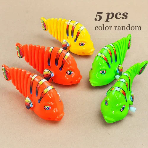 Colourful Movable Fish Toy, Gear Wind Up Fish Toy for Girls & Boys, Crawling Toys for Birthday Gift, Wind-up Fish Toy Swim Pool Bath Toys for Toddler Sea Animal Bath Toy