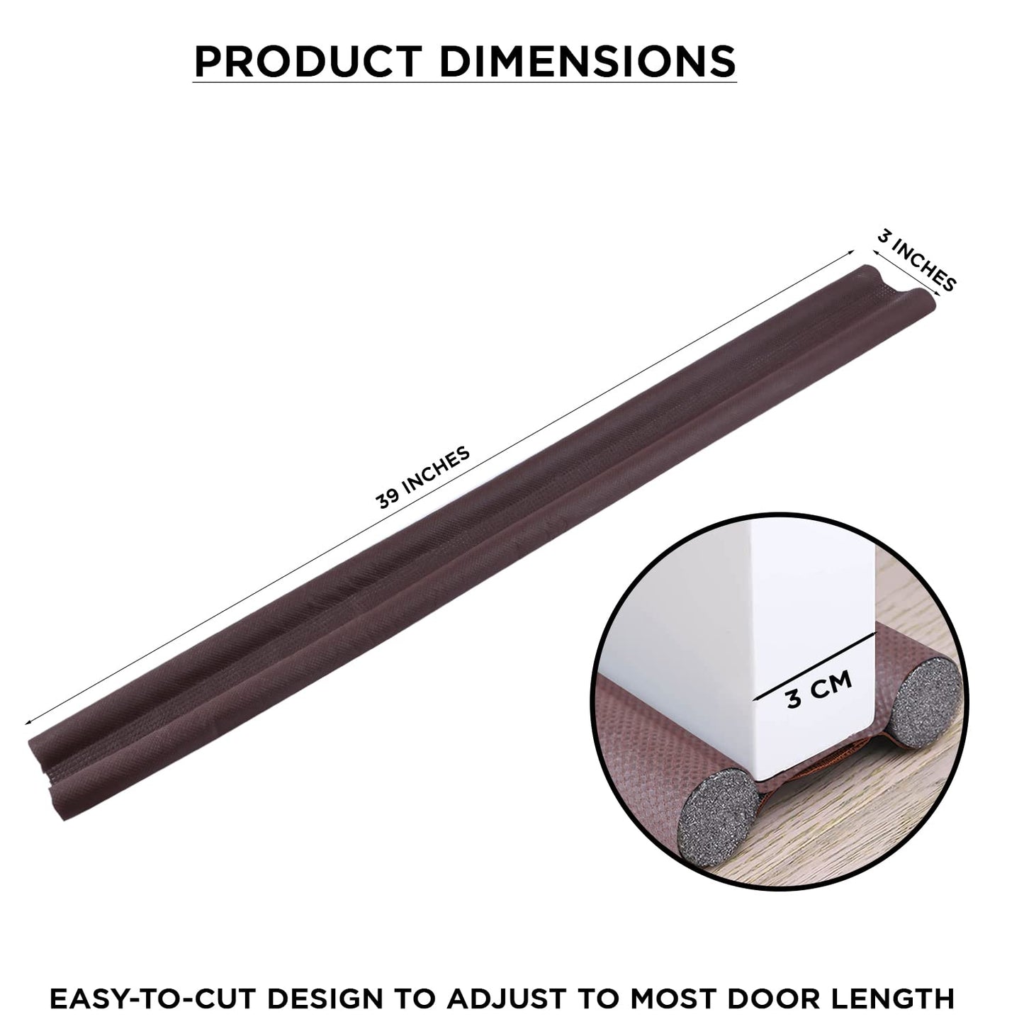 Door Bottom Sealing Strip Guard for Home (Size- 39 inches) (Brown)