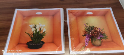 3D Beautiful Decal Flower Pot Design Wall Sticker For Home Living Room Bedroom Office|Peel&Stick Wall Sticker|Waterproof Decorative Stickers|Self Adhesive Wall Decor,12 cms