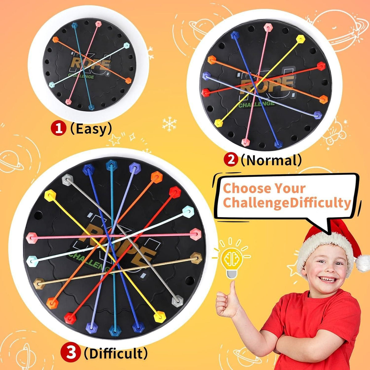 Rope Sorting Puzzle, Brainy Teaser Rope Strategy Board Game Logic Knots Untangling Table Toy