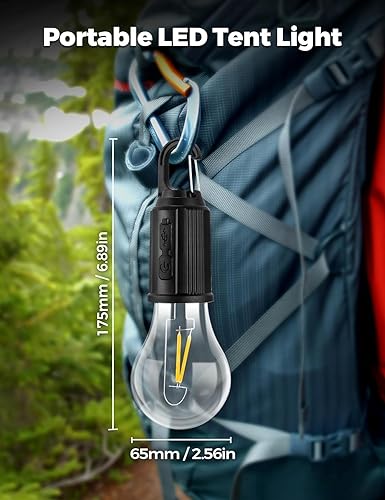 Care 4 Rechargeable LED Light Bulb, Waterproof LED Tent Lights with USB Cable, 3 Modes Camping Lantern, Hanging Lamp for Hiking, Emergency, Camping, Household, & Car Repairing. (Pack of 1)