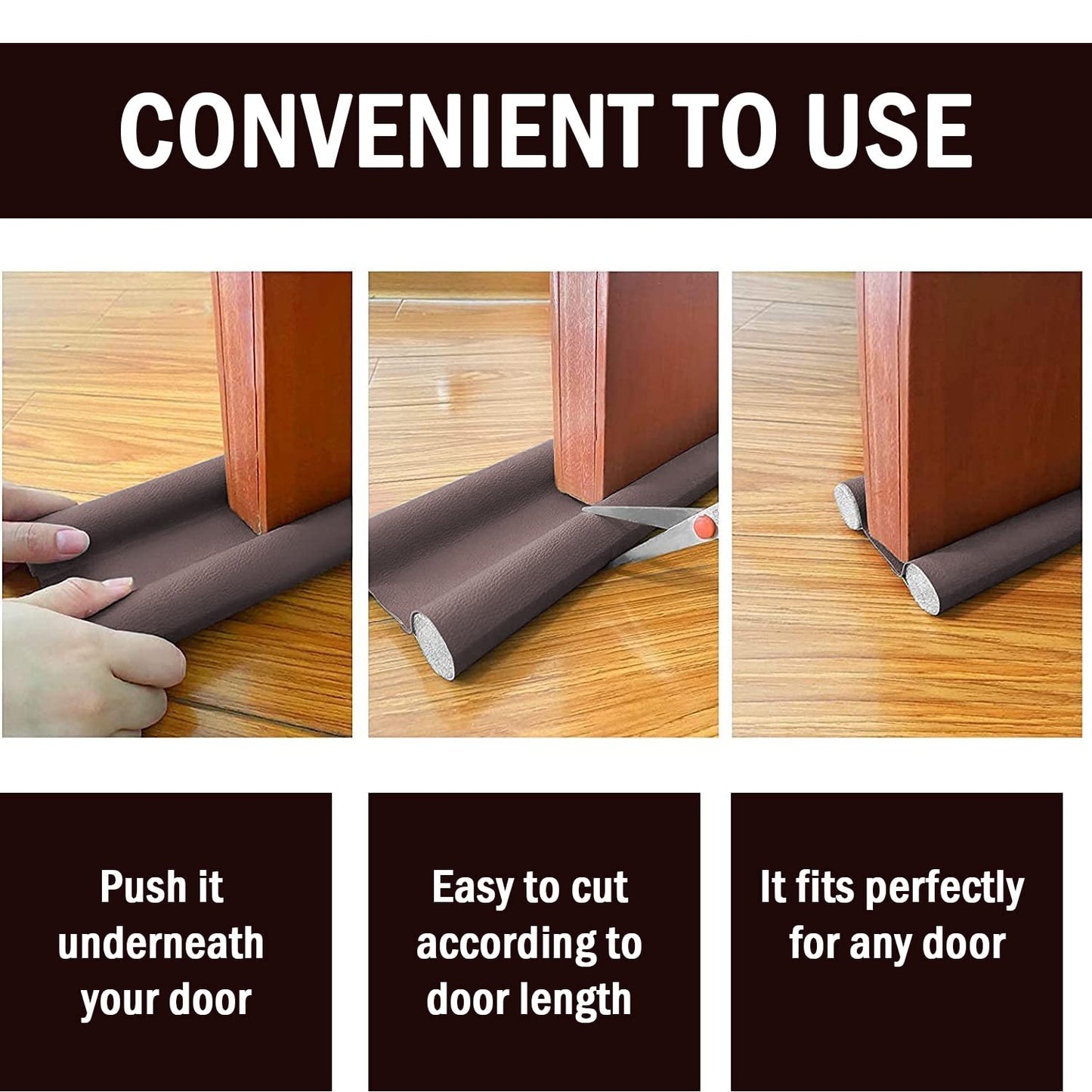 Door Bottom Sealing Strip Guard for Home (Size- 39 inches) (Brown)