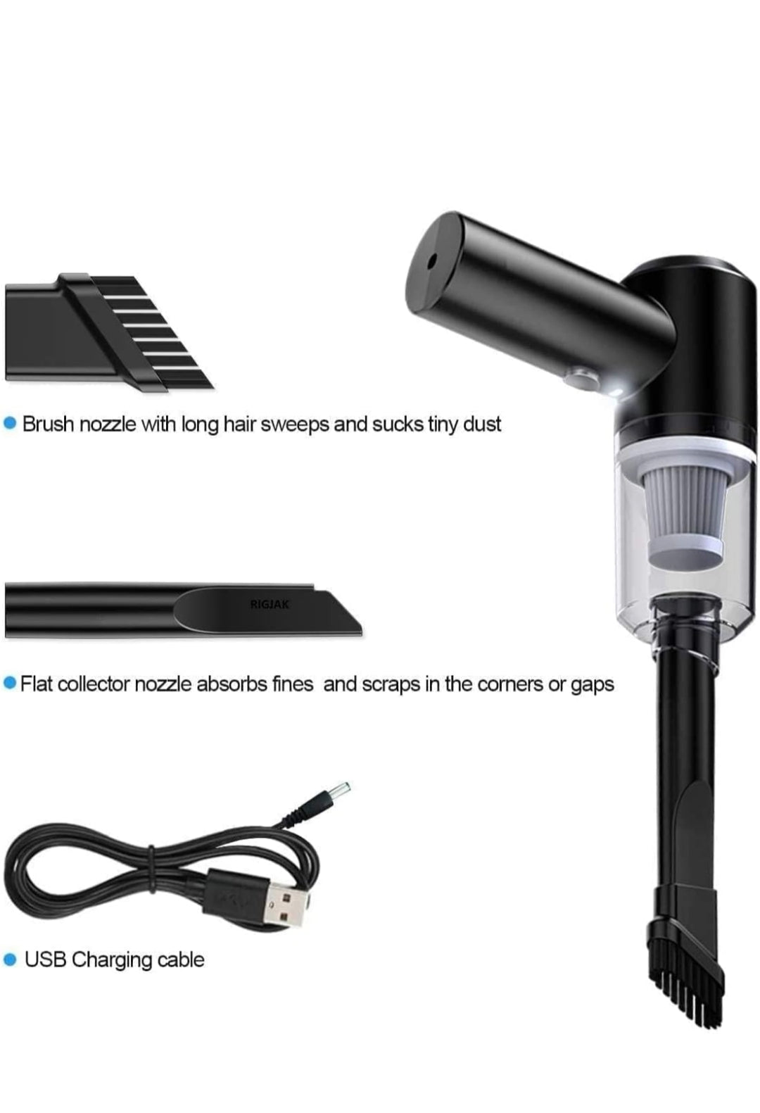 2 in 1 Vacuum Cleaner-Handheld Vacuum Car Cleaner Air Duster Wireless Rechargeable Home