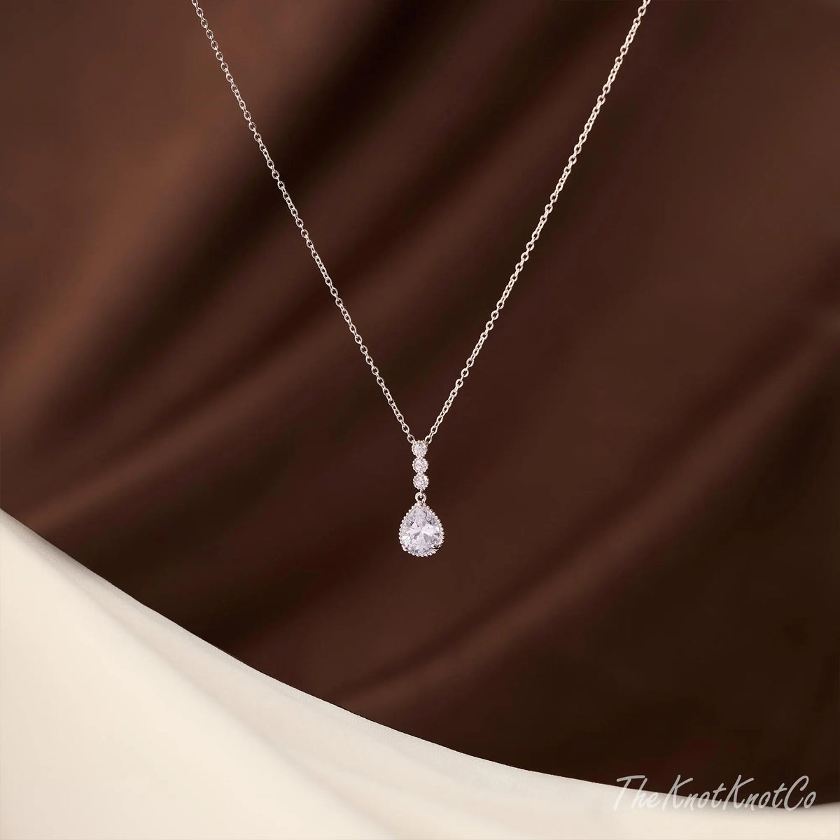 CZ Diamond Wedding Jewellry Set: Crystal Earrings and Necklace, Bridal Jewellry, Wedding Jewellery, Silver Plated Jewellery, Bridesmaid Gift