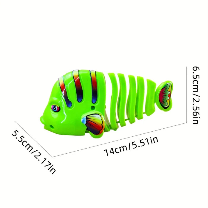 Colourful Movable Fish Toy, Gear Wind Up Fish Toy for Girls & Boys, Crawling Toys for Birthday Gift, Wind-up Fish Toy Swim Pool Bath Toys for Toddler Sea Animal Bath Toy